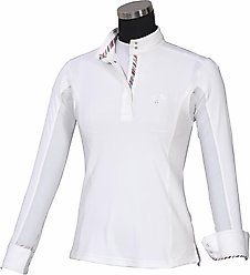 Equine Couture Ladies Cara Show Shirt, White, X-Small