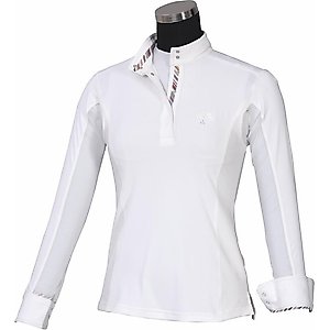 Equine Couture Ladies Cara Show Shirt, White, X-Small
