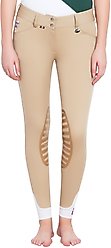 Equine Couture Ladies Fiona Silicone Knee Patch Breeches, Safari, 28
