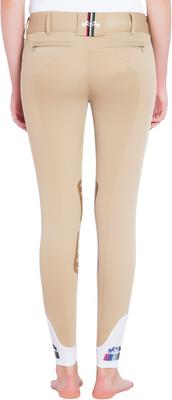 Show full view: Equine Couture Ladies Fiona Silicone Knee Patch Breeches, Safari, 28 slide 3 of 5