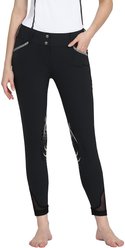 Equine Couture Ladies Malta Knee Patch Breeches, Black, 28