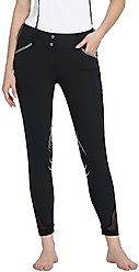 Equine Couture Ladies Malta Knee Patch Breeches, Black, 32