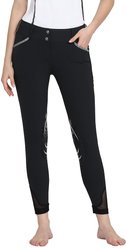 Equine Couture Ladies Malta Knee Patch Breeches, Black, 36