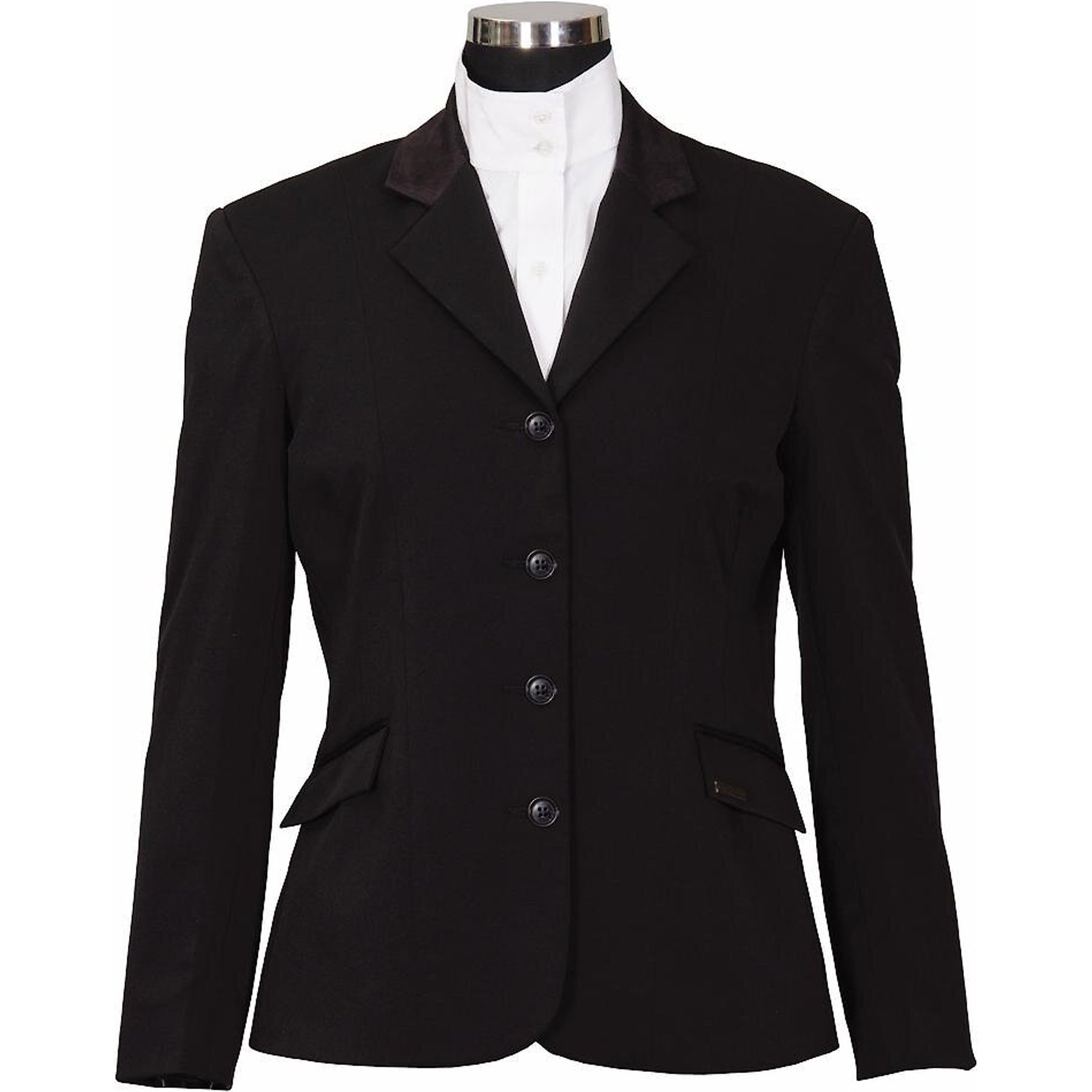 Equine Couture Ladies Raleigh Show Coat, Black/Black, 12