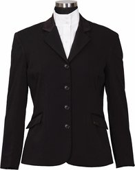 Equine Couture Ladies Raleigh Show Coat, Black/Black, 16