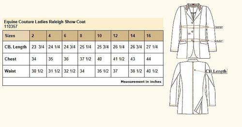 Show full view: Equine Couture Ladies Raleigh Show Coat, Black/Black, 2 slide 2 of 2