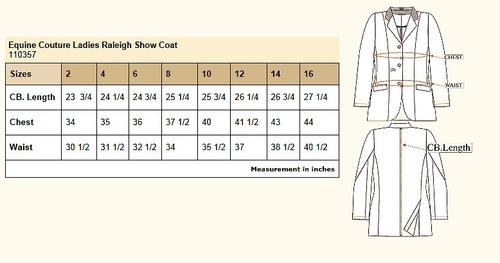 Show full view: Equine Couture Ladies Raleigh Show Coat, Navy/Navy, 4 slide 2 of 2