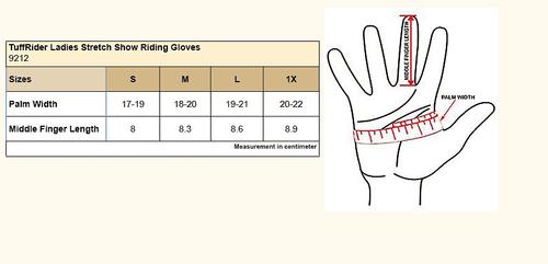 Show full view: Equine Couture Ladies Stretch Show Riding Gloves, Black, Large slide 2 of 3