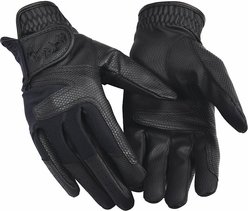 Equine Couture Ladies Stretch Show Riding Gloves, Black, Medium