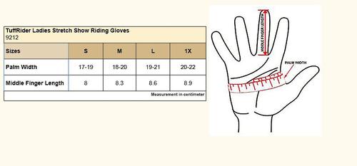 Show full view: Equine Couture Ladies Stretch Show Riding Gloves, Black, Medium slide 2 of 3