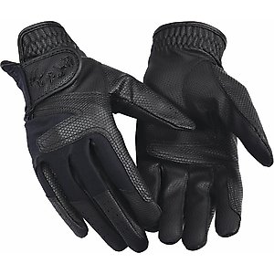 Equine Couture Ladies Stretch Show Riding Gloves, Black, Small