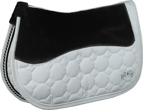 Show full view: Equine Couture Luxe Horse Saddle Pad with White Sherpa Fleece Lining, White slide 7 of 7