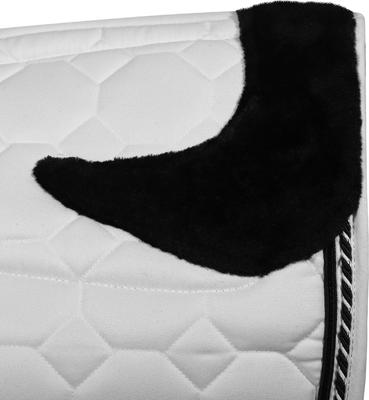 Show full view: Equine Couture Luxe Horse Saddle Pad with White Sherpa Fleece Lining, White slide 6 of 7