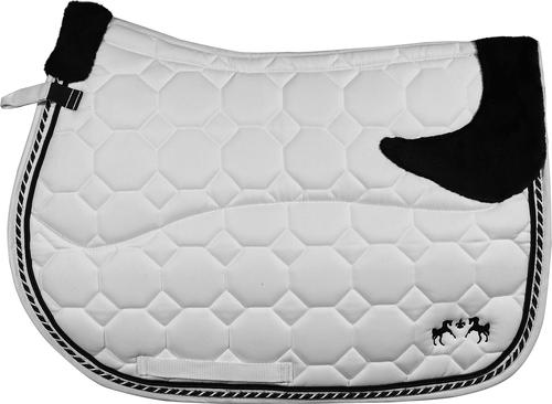 Show full view: Equine Couture Luxe Horse Saddle Pad with White Sherpa Fleece Lining, White slide 2 of 7