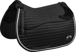 Equine Couture Regal Horse Saddle Pad with White Sherpa Fleece & CoolMax lining, Black