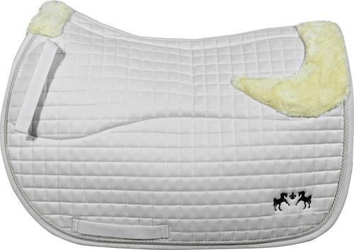 Show full view: Equine Couture Regal Horse Saddle Pad with White Sherpa Fleece & CoolMax lining, White slide 2 of 7