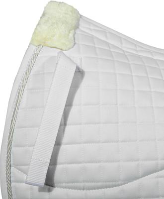 Show full view: Equine Couture Regal Horse Saddle Pad with White Sherpa Fleece & CoolMax lining, White slide 3 of 7