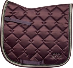 Equine Couture Satin Pony Dressage Horse Saddle Pad, Plum/Mauve/Silver