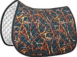 Equine Couture Snaffles Horse Saddle Pad, Navy