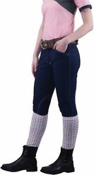 Equine Couture Sport Natasha Breeches, Navy/White Stitching, 36