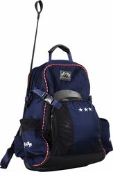 Equine Couture Super Star Horse Backpack, EC Navy with EC Red Piping