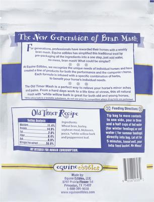 Show full view: Equine Edibles Therapeutic Bran Mash Old Timer Recipe Horse Treats, 22-oz bag slide 2 of 3
