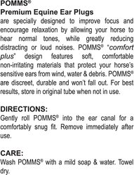 Equine Healthcare International Pomms Premium Horse Ear Plugs, 2 count slide 2 of 2