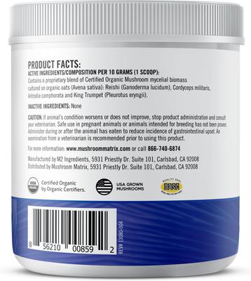 Show full view: Equine Matrix Wellbeing Organic Mushroom Powder Senior Powder Horse Supplement, 300-gram tub slide 3 of 3