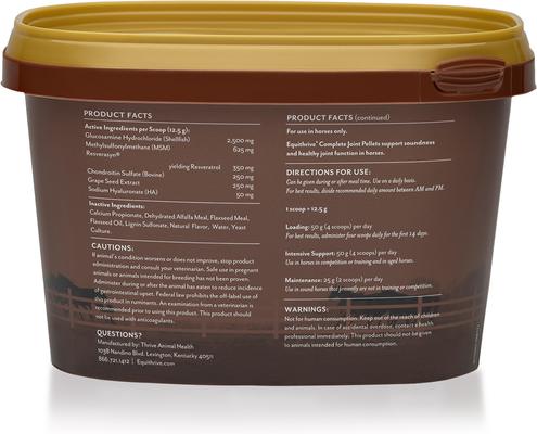 Show full view: Equithrive Complete Joint Pellets Horse Supplement, 1.65-lb tub slide 2 of 7