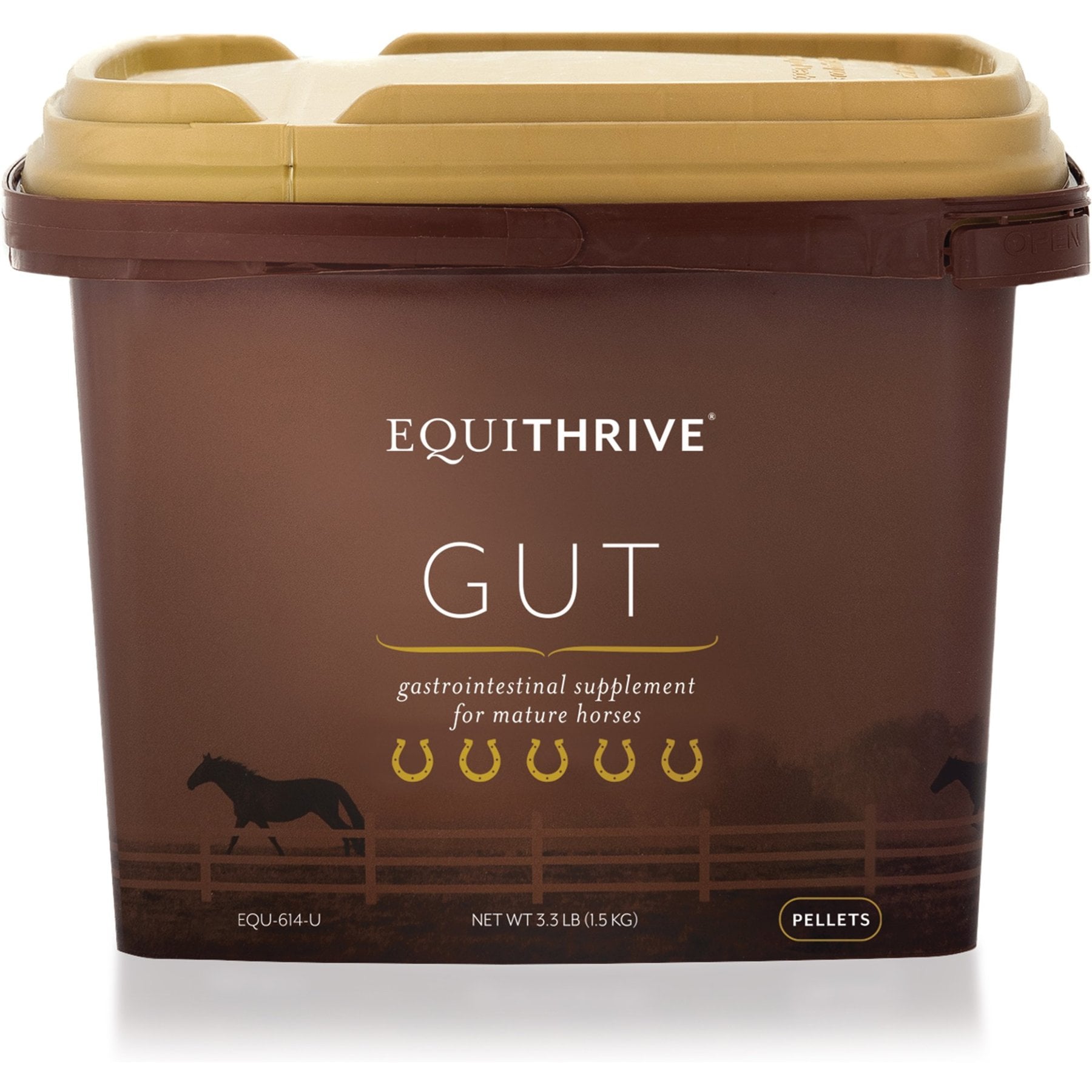 Equithrive GUT Digestive Health Pellets Horse Supplement, 3.3-lb tub