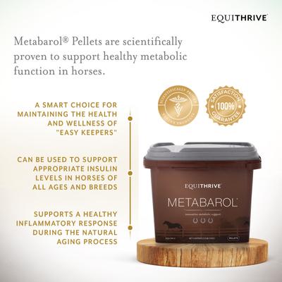 Show full view: Equithrive Metabarol Metabolism Support Pellets Horse Supplement, 3.3-lb tub slide 2 of 7