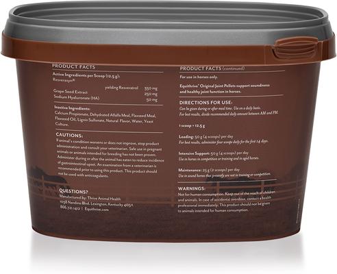 Show full view: Equithrive Original Joint Pellets Horse Supplement, 1.65-lb tub slide 2 of 6