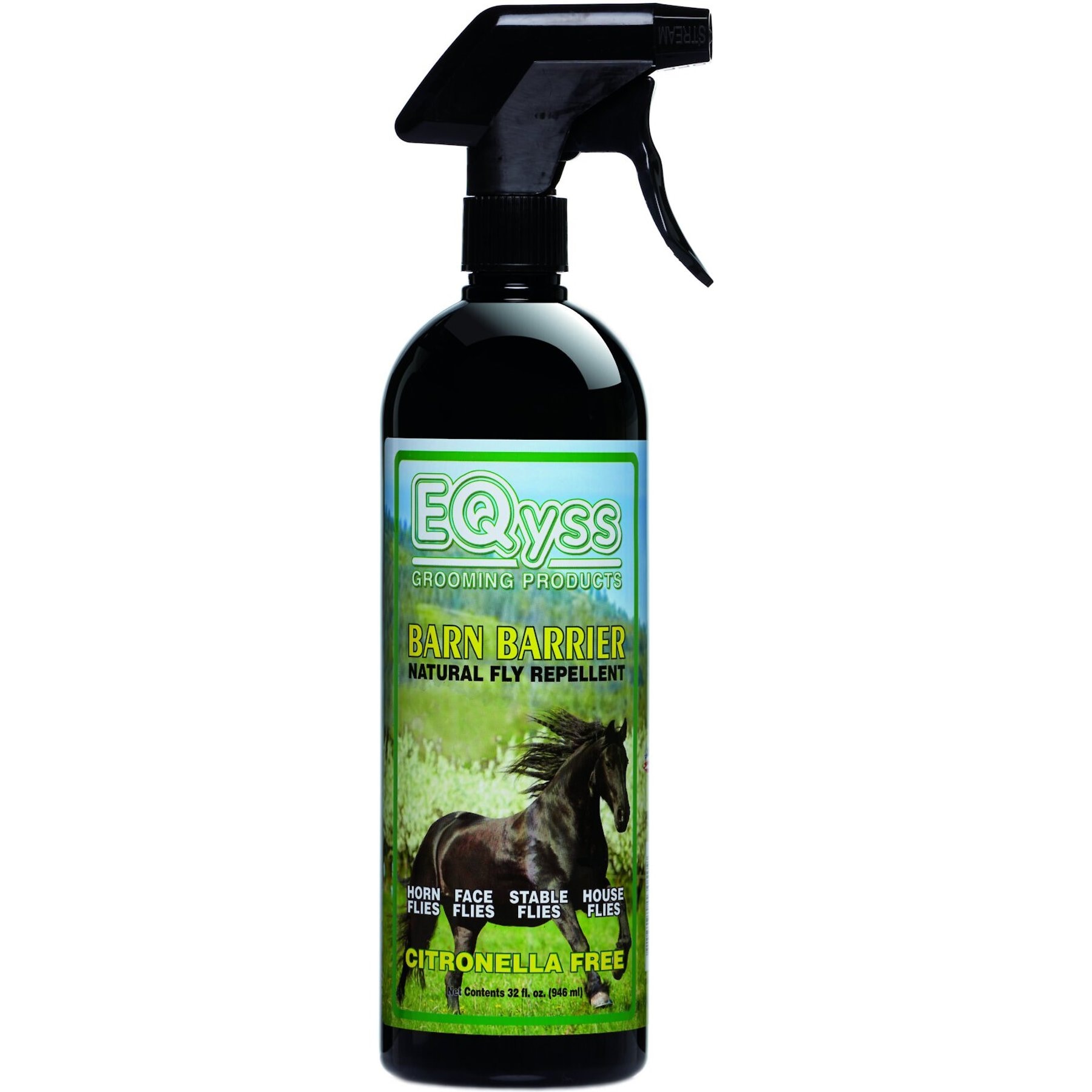 EQyss Grooming Products Barn Barrier Natural Fly Repellent Horse Spray, 32-fl oz bottle