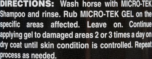 Show full view: EQyss Grooming Products Micro-Tek Anti-Microbial Horse Skin Care Gel, 16-fl oz bottle slide 4 of 7