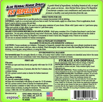 Show full view: Espree Aloe Herbal Fly Repellant Horse Spray, 1-gallon slide 2 of 8