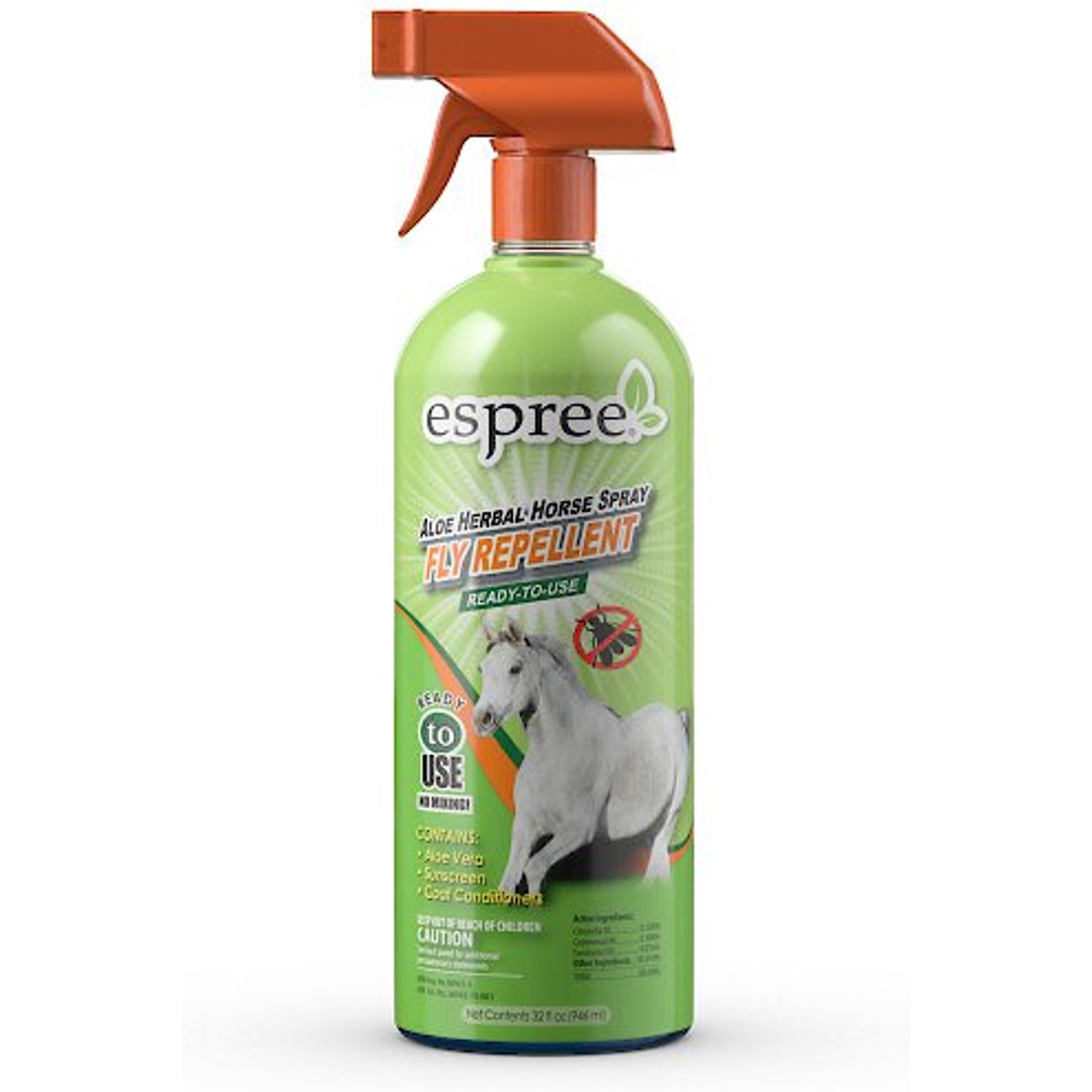 Espree Aloe Herbal Fly Repellent Horse Spray, 32-fl oz bottle, bundle of 2