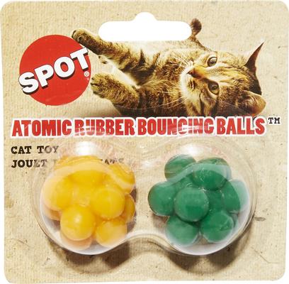 Show full view: Ethical Pet Atomic Rubber Bouncing Ball Cat Toy, 2-pack slide 3 of 6
