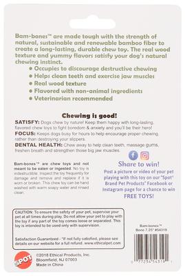 Show full view: Ethical Pet Bam-bones Bone Bacon Tough Dog Chew Toy, Large slide 4 of 5