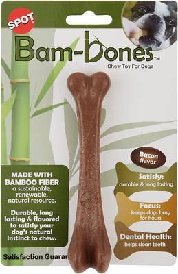 Show full view: Ethical Pet Bam-bones Bone Bacon Tough Dog Chew Toy, Small slide 3 of 5