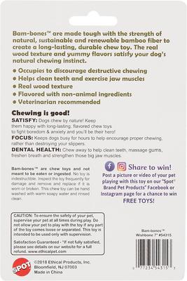 Show full view: Ethical Pet Bam-bones Wishbone Bacon Tough Dog Chew Toy, Large slide 5 of 7