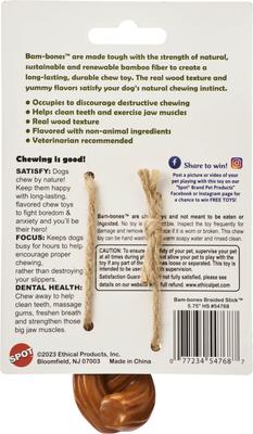 Show full view: Ethical Pet Bambone Braided Stick Hickory Tough Dog Chew Toy, Tan, 5.75-in slide 2 of 4