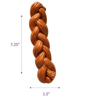 Show full view: Ethical Pet Bambone Braided Stick Hickory Tough Dog Chew Toy, Tan, 7.25-in slide 4 of 5