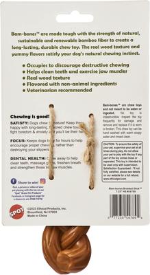 Show full view: Ethical Pet Bambone Braided Stick Hickory Tough Dog Chew Toy, Tan, 7.25-in slide 3 of 5