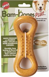 Ethical Pet Bambone+ Figure 8 Bone Peanut Butter Flavored Dog Chew Toy, Tan