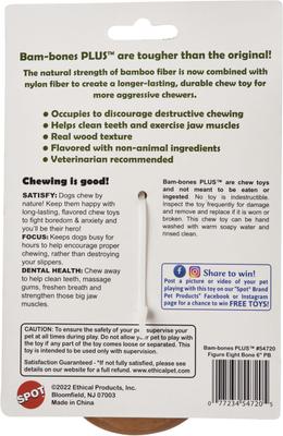 Show full view: Ethical Pet Bambone+ Figure 8 Bone Peanut Butter Flavored Dog Chew Toy, Tan slide 2 of 4