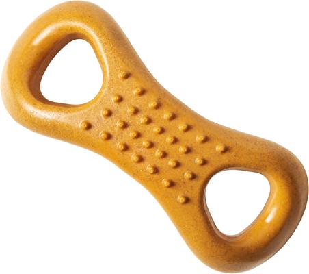 Show full view: Ethical Pet Bambone+ Figure 8 Bone Peanut Butter Flavored Dog Chew Toy, Tan slide 3 of 4