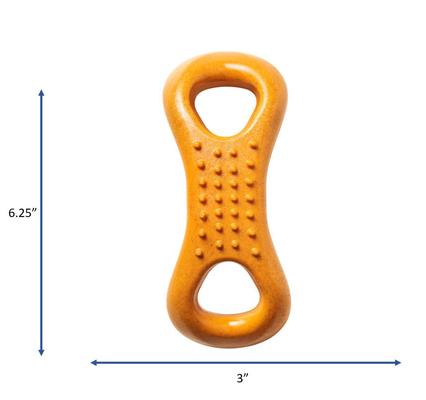 Show full view: Ethical Pet Bambone+ Figure 8 Bone Peanut Butter Flavored Dog Chew Toy, Tan slide 4 of 4