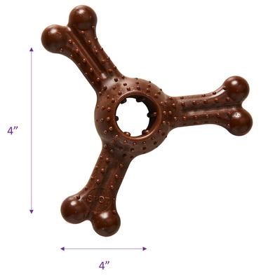 Show full view: Ethical Pet Bambone Plus Triple Bison Tough Dog Chew Toy, Brown, 4-in slide 3 of 4