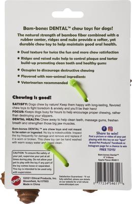 Show full view: Ethical Pet Bambone X-Bone Apple Flavored Bone Dog Toy, Brown/Green, 6-in slide 3 of 6
