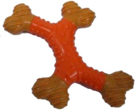 Show full view: Ethical Pet Bambone X-Bone Peanut Butter Flavored Bone Dog Toy, Brown/Green, 6-in slide 4 of 6